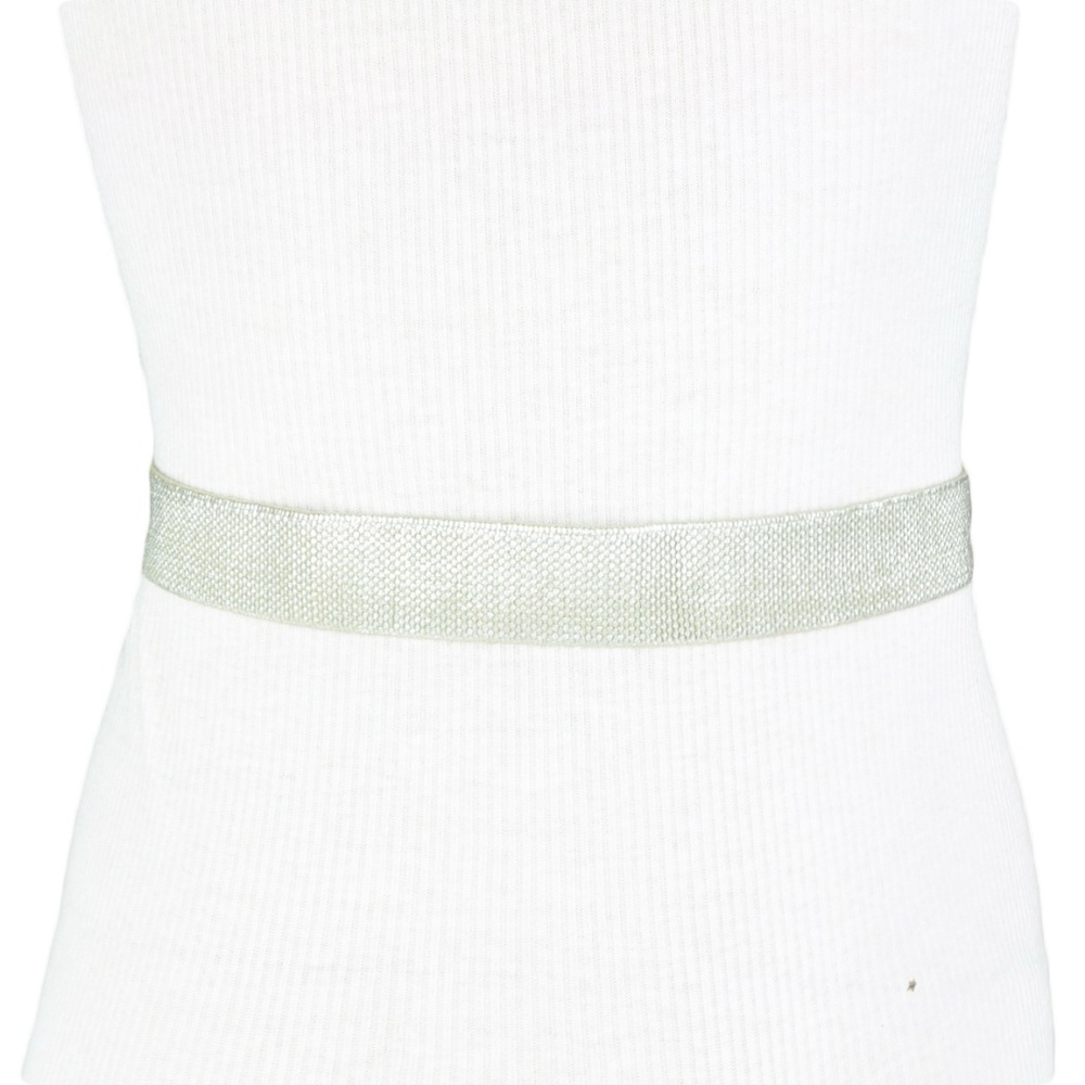 BCBG Womens Silver Stretch Belt SIze XS/S - Picture 2 of 2